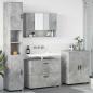 Preview: ARDEBO.de - Badezimmermöbel Set mit Regal 4 pcs Betongrau 30 x 35 x 192 cm