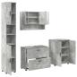 Preview: Badezimmermöbel Set mit Regal 4 pcs Betongrau 30 x 35 x 192 cm