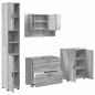 Preview: Badezimmermöbel Set mit Tür 4 pcs Grau Sonoma 30 x 35 x 192 cm