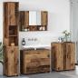 Preview: ARDEBO.de - Badezimmermöbel Set mit Regal 4 pcs Altholz 30 x 35 x 192 cm
