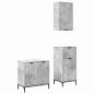 Preview: Badezimmermöbel Set mit Regal 3 pcs Betongrau 39,5 x 36 x 88 cm