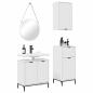 Preview: Badezimmermöbel Set 3 pcs Hochglanz-Weiß 39,5 x 36 x 88 cm