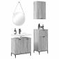 Preview: Badezimmermöbel Set Plaid 3 pcs Grau Sonoma 39,5 x 36 x 88 cm