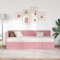 Preview: Eckbettgestell mit Matratze mit Kopfteil Rosa 80 x 200 cm Samt