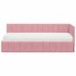 Preview: Eckbettgestell mit Matratze mit Kopfteil Rosa 80 x 200 cm Samt