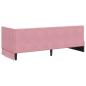 Preview: Eckbettgestell mit Matratze mit Kopfteil Rosa 80 x 200 cm Samt