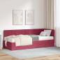 Preview: ARDEBO.de - Eckbettgestell mit Matratze Weinrot 80 x 200 cm Samt
