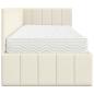 Preview: Eckbettgestell mit Matratze mit Kopfteil Creme 80 x 200 cm Samt