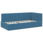 Preview: Eckbettgestell mit Matratze mit Kopfteil Blau 90 x 190 cm Samt