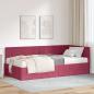 Preview: ARDEBO.de - Eckbettgestell mit Matratze Weinrot 90 x 190 cm Samt