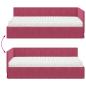 Preview: Eckbettgestell mit Matratze Weinrot 90 x 190 cm Samt
