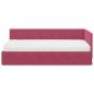 Preview: Eckbettgestell mit Matratze Weinrot 90 x 190 cm Samt