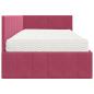 Preview: Eckbettgestell mit Matratze Weinrot 90 x 190 cm Samt