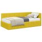 Preview: Eckbettgestell mit Matratze mit Kopfteil Gelb 90 x 190 cm Samt
