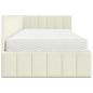 Preview: Eckbettgestell mit Matratze mit Kopfteil Creme 90 x 200 cm Samt