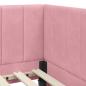 Preview: Eckbettgestell mit Matratze mit Kopfteil Rosa 100 x 200 cm Samt