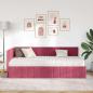 Preview: Eckbettgestell mit Matratze Weinrot 100 x 200 cm Samt