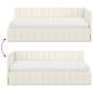 Preview: Eckbettgestell mit Matratze Creme 100 x 200 cm Samt