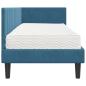 Preview: Eckbettgestell mit Matratze mit Kopfteil Blau 80 x 200 cm Samt