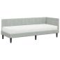 Preview: Eckbettgestell mit Matratze Hellgrau 80 x 200 cm Samt