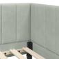 Preview: Eckbettgestell mit Matratze Hellgrau 80 x 200 cm Samt
