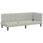 Preview: Eckbettgestell mit Matratze Hellgrau 80 x 200 cm Samt
