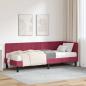 Preview: ARDEBO.de - Eckbettgestell mit Matratze Weinrot 80 x 200 cm Samt
