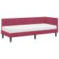 Preview: Eckbettgestell mit Matratze Weinrot 80 x 200 cm Samt