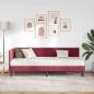 Preview: Eckbettgestell mit Matratze Weinrot 80 x 200 cm Samt