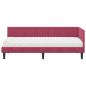 Preview: Eckbettgestell mit Matratze Weinrot 80 x 200 cm Samt