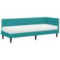 Preview: Eckbettgestell mit Matratze Türkis 80 x 200 cm Samt