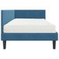 Preview: Eckbettgestell mit Matratze mit Kopfteil Blau 90 x 190 cm Samt