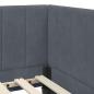 Preview: Eckbettgestell mit Matratze Dunkelgrau 90 x 190 cm Samt