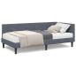 Preview: Eckbettgestell mit Matratze Dunkelgrau 90 x 190 cm Samt