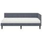 Preview: Eckbettgestell mit Matratze Dunkelgrau 90 x 190 cm Samt