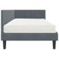 Preview: Eckbettgestell mit Matratze Dunkelgrau 90 x 190 cm Samt