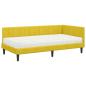 Preview: Eckbettgestell mit Matratze mit Kopfteil Gelb 90 x 190 cm Samt