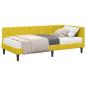 Preview: Eckbettgestell mit Matratze mit Kopfteil Gelb 90 x 190 cm Samt