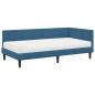 Preview: Eckbettgestell mit Matratze mit Kopfteil Blau 90 x 200 cm Samt