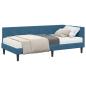 Preview: Eckbettgestell mit Matratze mit Kopfteil Blau 90 x 200 cm Samt