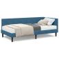 Preview: Eckbettgestell mit Matratze mit Kopfteil Blau 90 x 200 cm Samt
