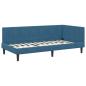 Preview: Eckbettgestell mit Matratze mit Kopfteil Blau 90 x 200 cm Samt