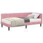 Preview: Eckbettgestell mit Matratze mit Kopfteil Rosa 90 x 200 cm Samt