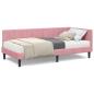 Preview: Eckbettgestell mit Matratze mit Kopfteil Rosa 90 x 200 cm Samt