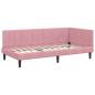 Preview: Eckbettgestell mit Matratze mit Kopfteil Rosa 90 x 200 cm Samt