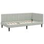 Preview: Eckbettgestell mit Matratze Hellgrau 100 x 200 cm Samt