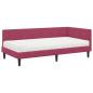 Preview: Eckbettgestell mit Matratze Weinrot 100 x 200 cm Samt