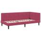Preview: Eckbettgestell mit Matratze Weinrot 100 x 200 cm Samt