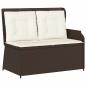 Preview: Gartenbank mit Kissen Braun Poly Rattan