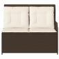 Preview: Gartenbank mit Kissen Braun Poly Rattan